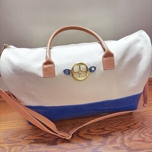 IMAN Duffle Bag Canvas‎ And Cobalt Blue Exterior 18" X 8